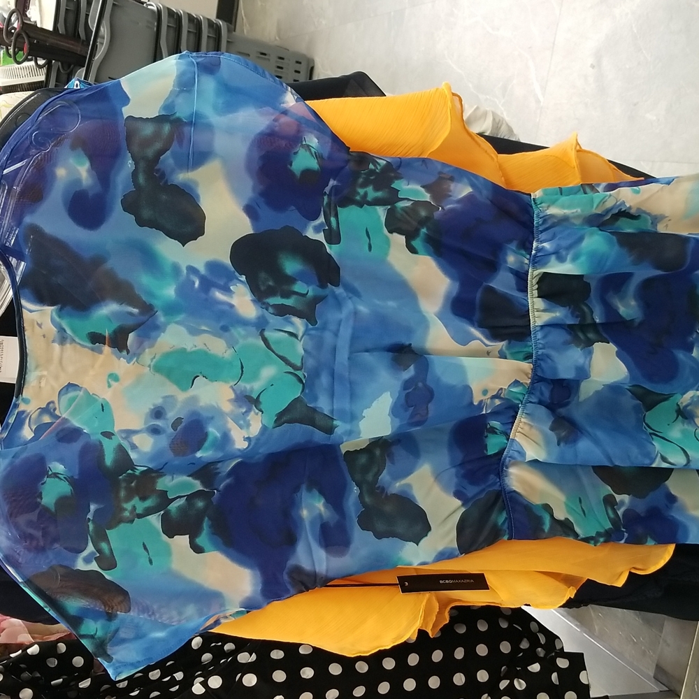 BCBG MAXAZRIA Chiffon Dress Swimsuit Cover up Butterflies Watercolor Paint Print - Picture 6 of 9